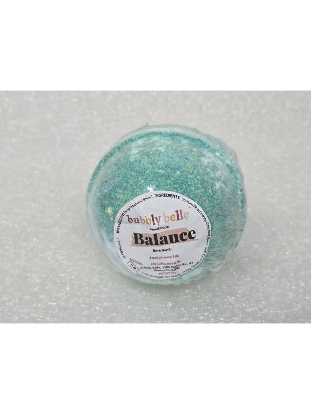 Bubbly Belle Balance Sandalwood Silk Handmade Bath Bomb Relaxing Aromatherapy